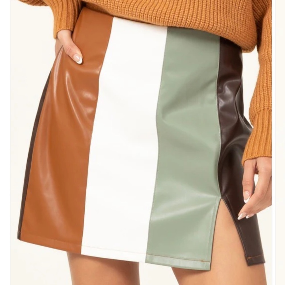 NWOT NanaMacs Fall Vibes Multicolor Colorblock Skirt Size Medium